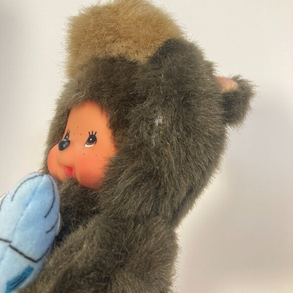 Monchhichi Brown Bear Hokkaido Fish Sekiguchi Doll Toy Plush Japanese Monkey - Picture 3 of 11